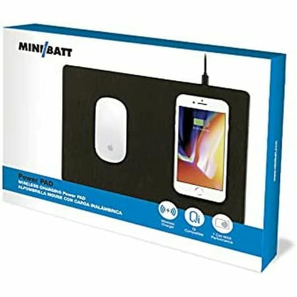 Måtte med Qi trådløs oplader MiniBatt MB-PAD Sort