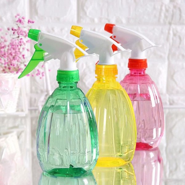 Färgglada och transparenta 500 ml sprayflaskor i flera delar, återanvändbar tom sprayflaska med avtryckare, sprayflaska med 2 inställningar