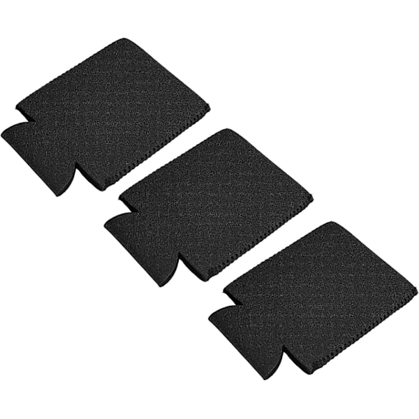 Kylmanschetter för burkar, isolerade hopfällbara neoprenöverdrag, för smala burkar och flaskor, svart 3-pack, (Svart) black