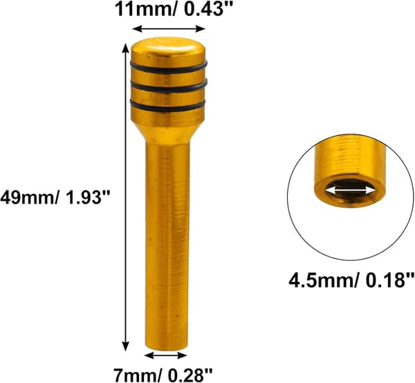 4 st Bildörrlåsknoppar, Aluminiumlegering Innerdörrlåsknopp, Gul Gold