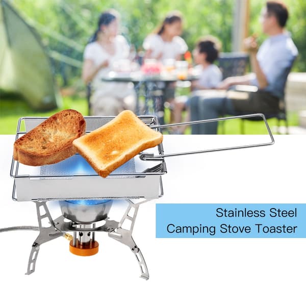 Bærbar foldbar brødrister i rustfrit stål til camping og grill