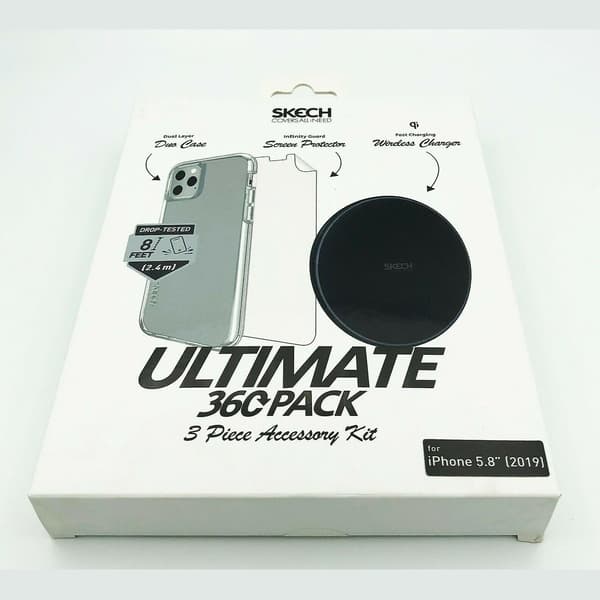 Skech iPhone 11 Pro Ultimate 360 Pakke Deksel+Skjermbeskytter+Trådløs Lader