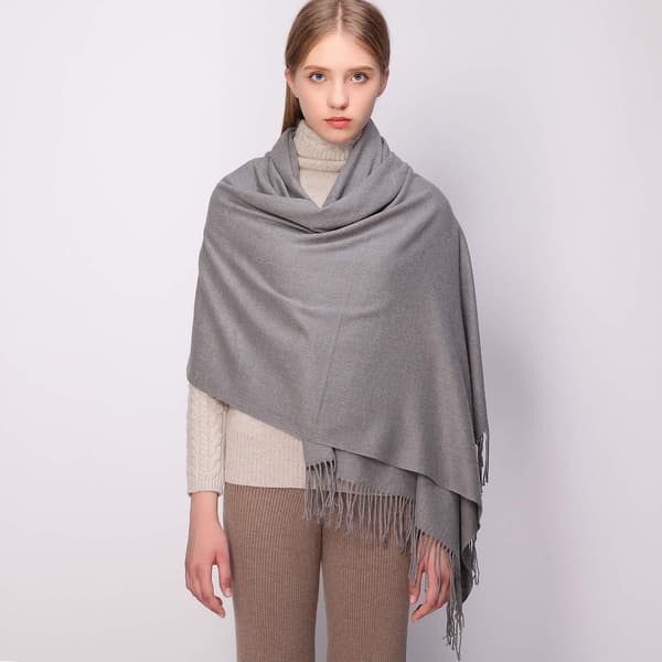 Dame Tørklæder Pashmina Sjaler og Slå-om til Bryllupssjaler til Kvinder Vinter Grey