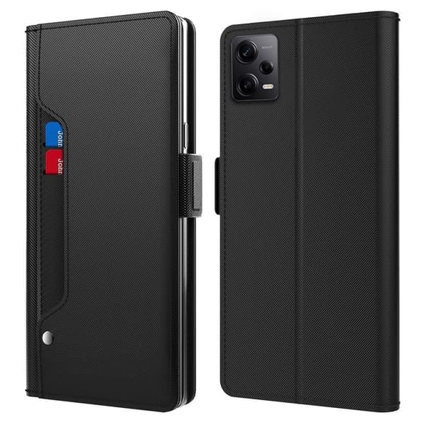 Tyylikäs Xiaomi Redmi Note 12 Pro Plus -kotelo meikkipeilillä - Musta Black black