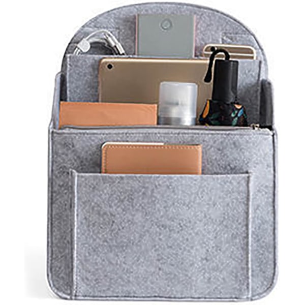 Filt Ryggsäcksorganiserare Mini Ryggsäck Organiseringsinsats Liten Väskavdelare för Ryggsäck Handväska Lätt Nylon Axelväska.S grå grey