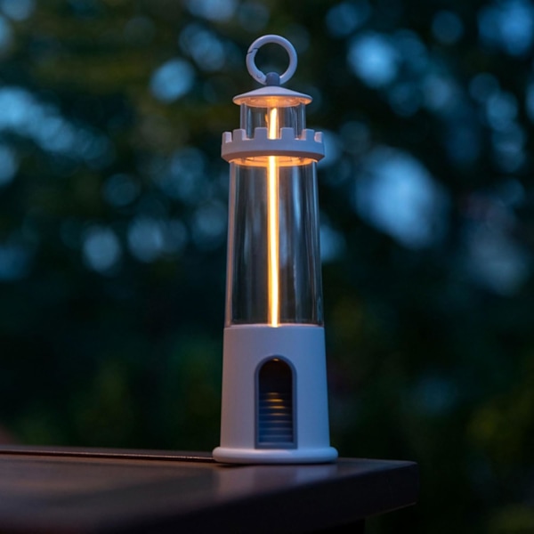 Campinglykta, Uppladdningsbar Pannlampa Campinglampa med Magnetisk Bas, USB-Laddning Tältlampa, 3 Belysningslägen, Landskapsdekoration Trädgård, Vit White