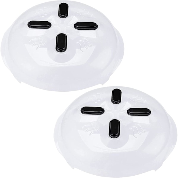 Magnetiskt Mikrovågslock för Mat | Transparent Mikrovågsskydd | Svart 2-pack