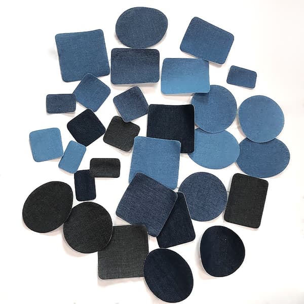 Strygemærker til jeans 30 stk Denimblå DenimBlue 87