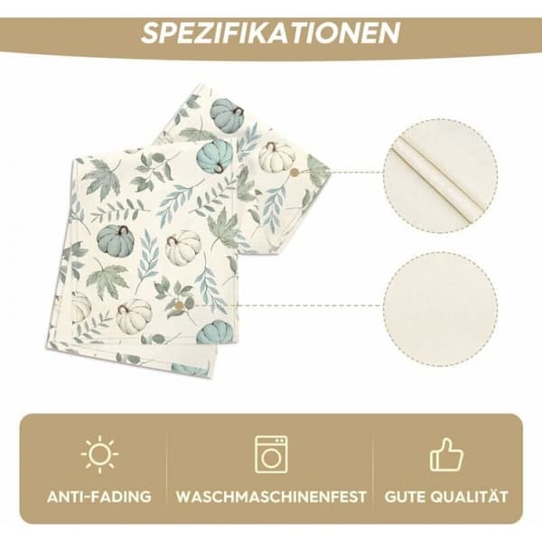 33 x 90 cm blå græskar bordløber til efterår - borddekoration