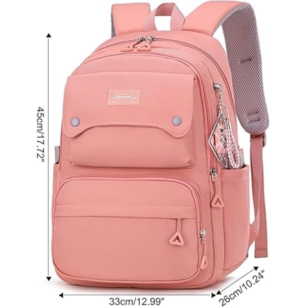 Tonårsflickor Casual Ryggsäck Hög Mellanstadie Dagväska Kvinnor Daglig Rese Laptopväska.rosa pink