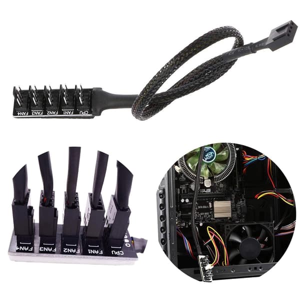 4-pin PWM-blæserhub, 4-pin stik til CPU-blæser PC-blæserhub, 4 PIN PWM-blæsersplitterkabel, velegnet til computer PC-blæserkabel