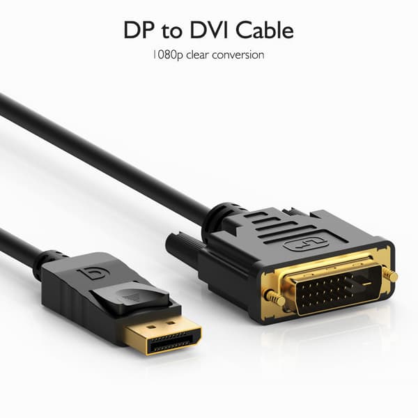 DP till DVI 1.8m adapterkabel Displayport till DVI 24+1 adapterkabel stöder 1080P