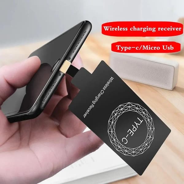 Qi Trådløs Oplader Modtager - Hurtig Opladningsadapter Til Iphone 5-7 & Android Telefoner
