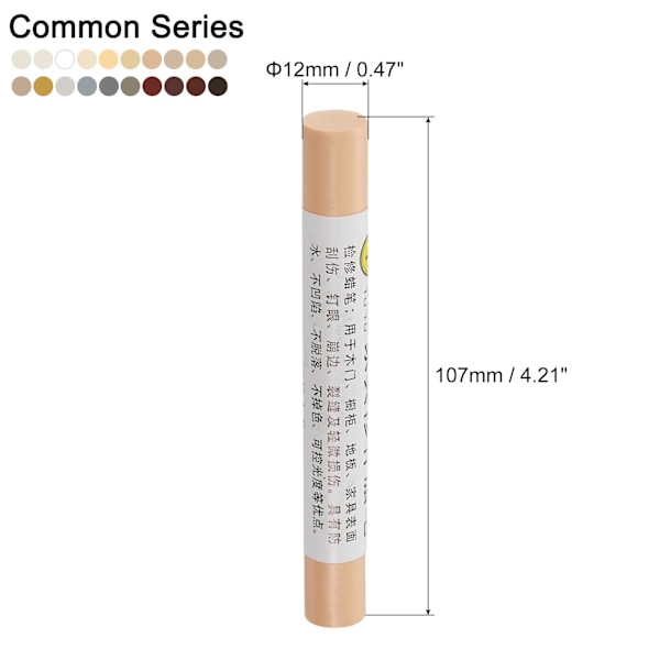 Reparationskit för möbler med vaxkritor, 20 delar - Träspackelstift, Möbler Touch-Up Markers - för repor hål, Vanlig serie