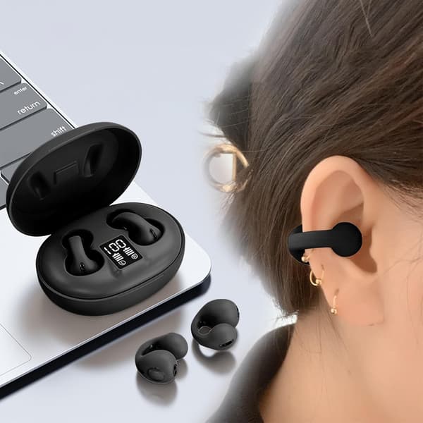 Trådløse ørepropper Trådløse øreklips hodetelefoner, Bluetooth 5.3 Clip-on Ea