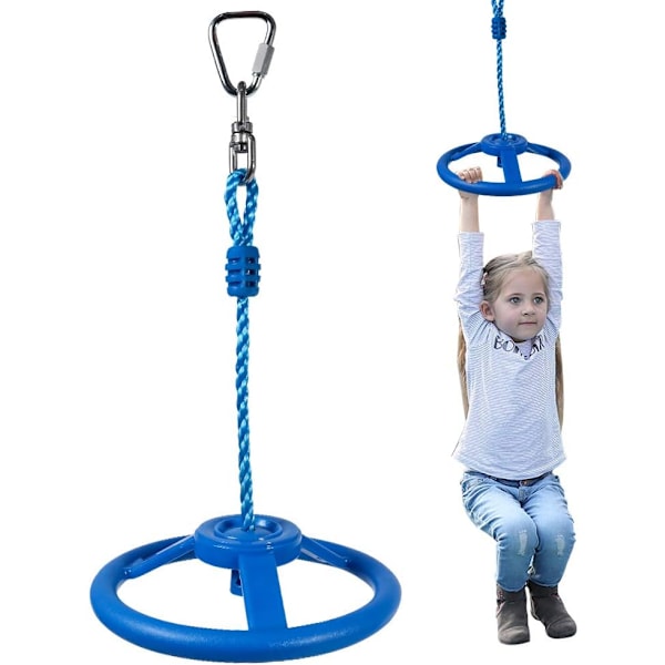 Ninja Hjul Hinderbana för Barn Vuxna 360 Graders Roterande Led Djungelgym Apgunga Utomhus Inomhus Lekplats - Blå blue