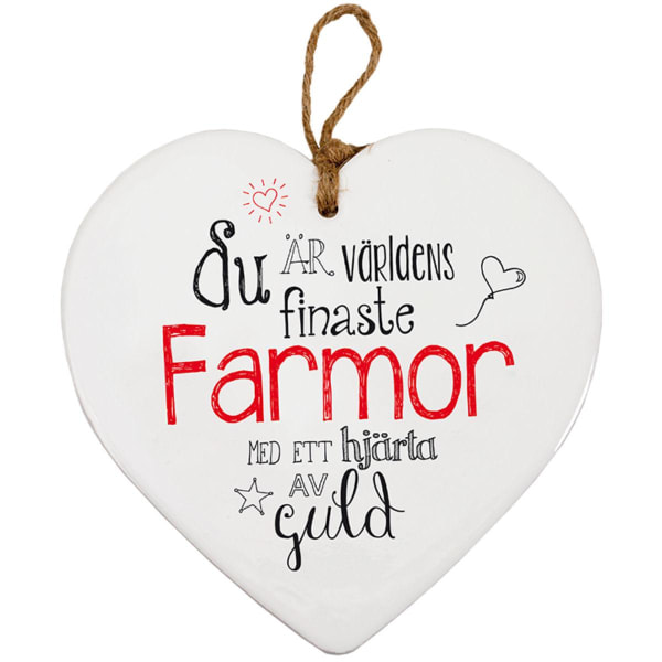 Skylt, Message heart - Farmor