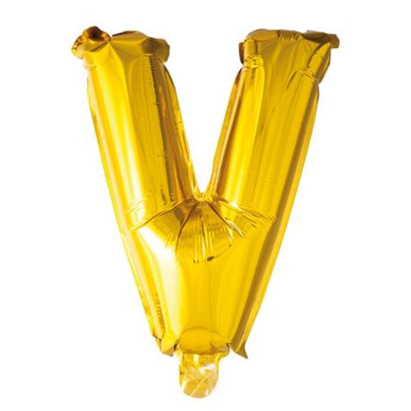 Ballong med bokstav, guldfärgad - V