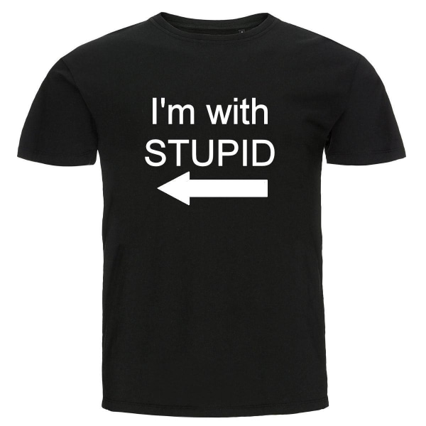 T-shirt - I'm with stupid (Pil till höger) Black XL