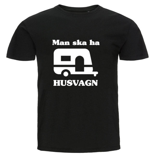 T-shirt - Man ska ha husvagn Black M