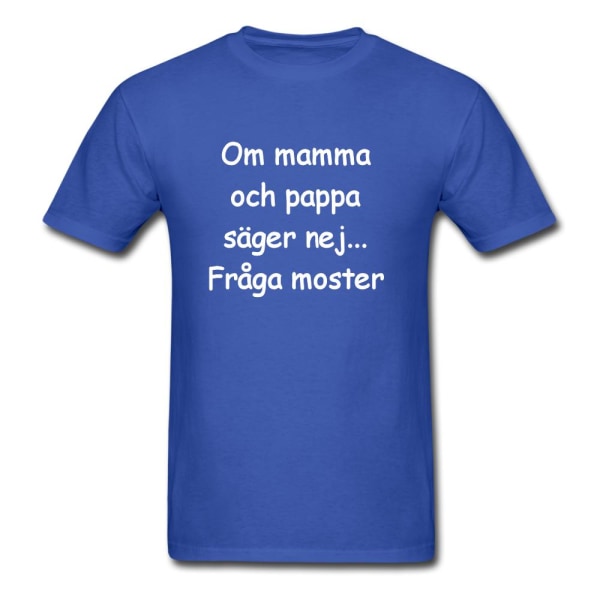 Barn T-shirt - Om mamma och pappa säger nej...Fråga moster Blue "Blå"
"110-120"