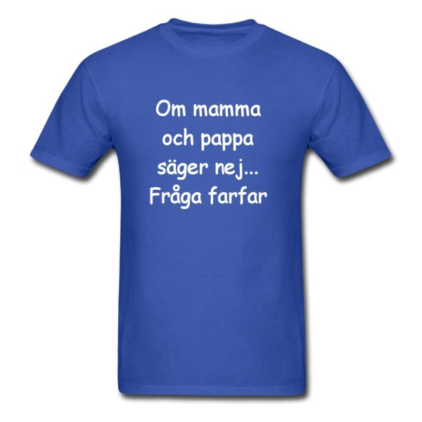Barn T-shirt - Om mamma och pappa säger nej...Fråga farfar Blue "Blå"
"130-140"