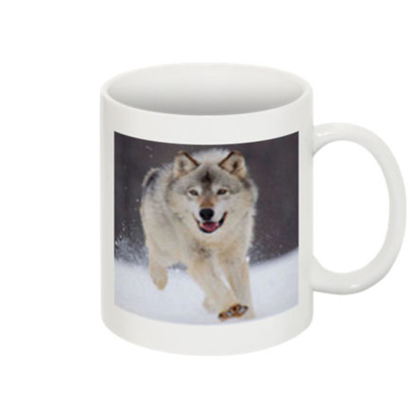 Mugg - Varg, Glad varg som springer i snön