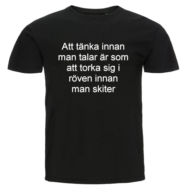 T-shirt - Att tänka innan man talar Black Storlek 4XL