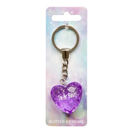 Nyckelring, Glitter heart - Du är bäst