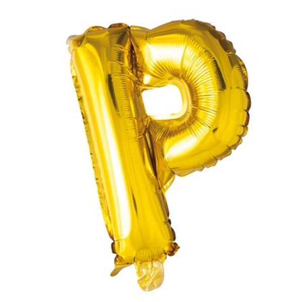 Ballong med bokstav, guldfärgad - P