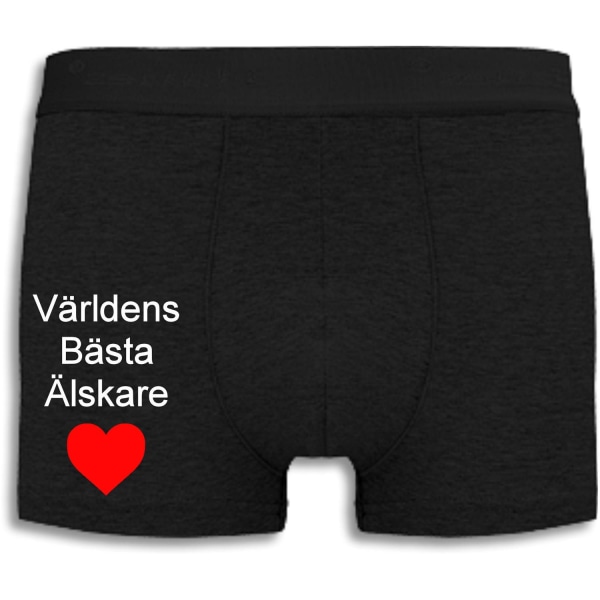 Boxershorts - Världens Bästa Älskare med rött hjärta Black XL