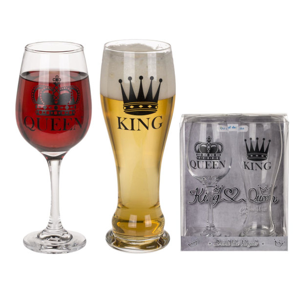 Öl och vinglas - King & Queen