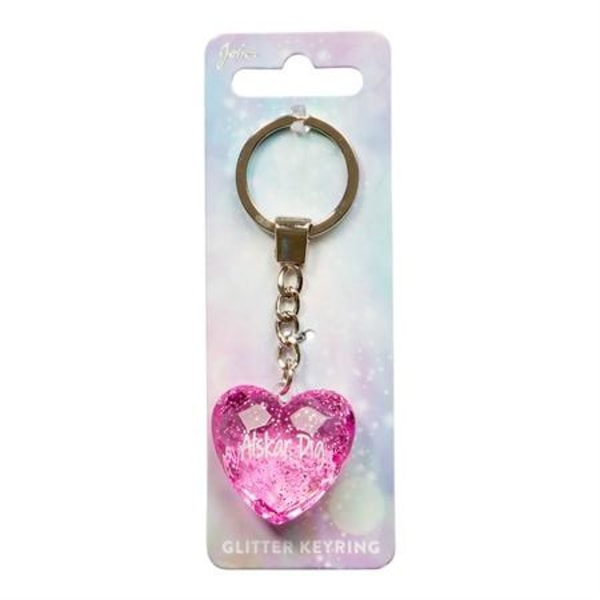 Nyckelring, Glitter heart - Älskar dig