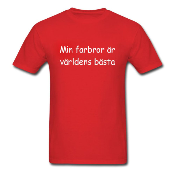 Barn T-shirt - Min farbror är världens bästa Red "Röd"
"90-100"