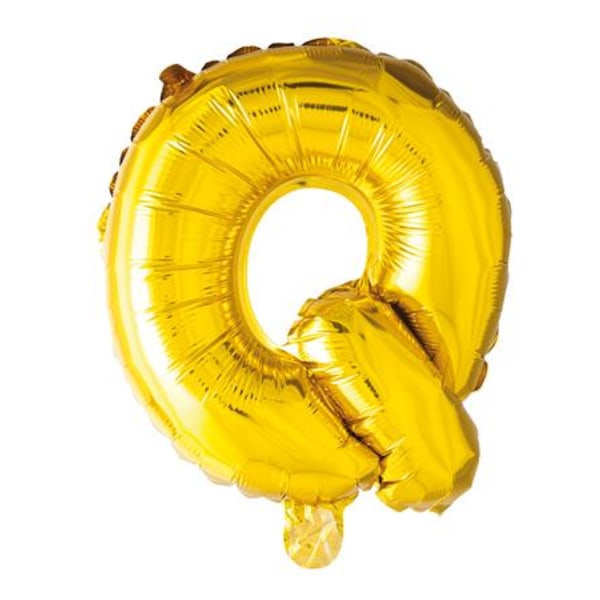 Ballong med bokstav, guldfärgad - Q