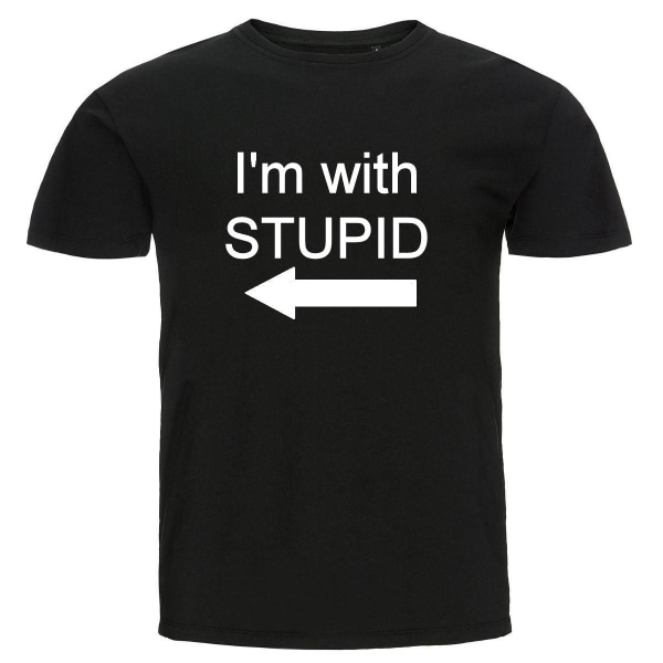 T-shirt - I'm with stupid (Pil till höger) Black M