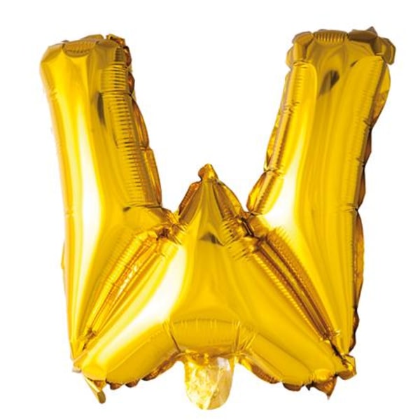 Ballong med bokstav, guldfärgad - W