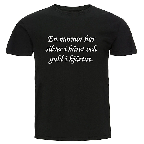 T-shirt -  En mormor har silver i håret Black Storlek M