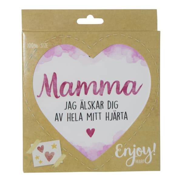 Skylt, Enjoy heart - Mamma