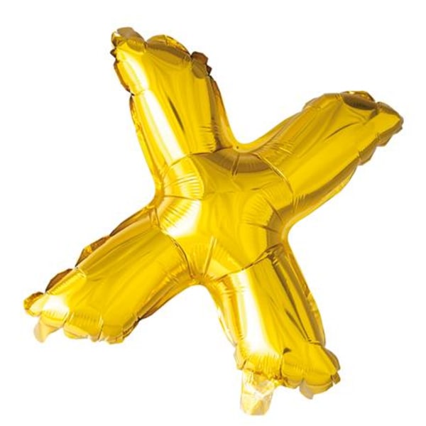 Ballong med bokstav, guldfärgad - X