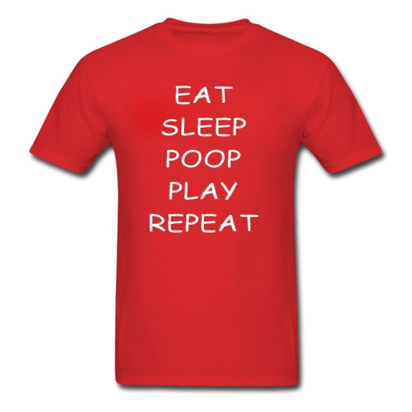 Barn T-shirt - Eat, sleep, play, poop, repeat Blue "Blå"
"110-120"