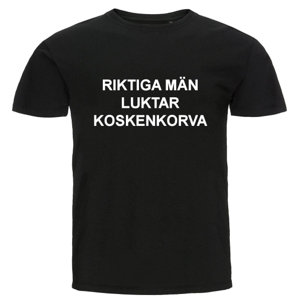 T-shirt - Riktiga män luktar koskenkorva Black M