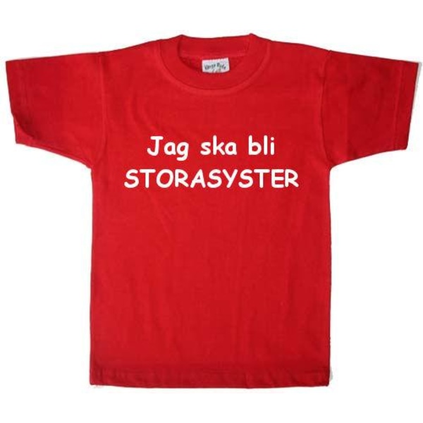 T-shirt - Jag ska bli storasyster, Röd Red 150-160