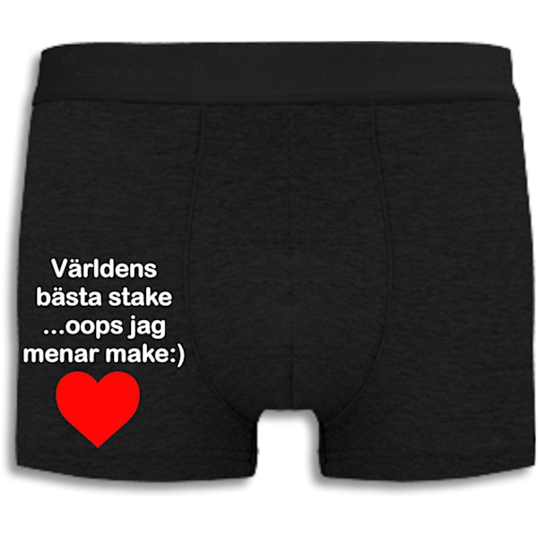 Boxershorts - Världens bästa stake...oops jag menar make, Rött hjärta M