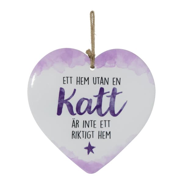 Skylt, Enjoy heart - Katt