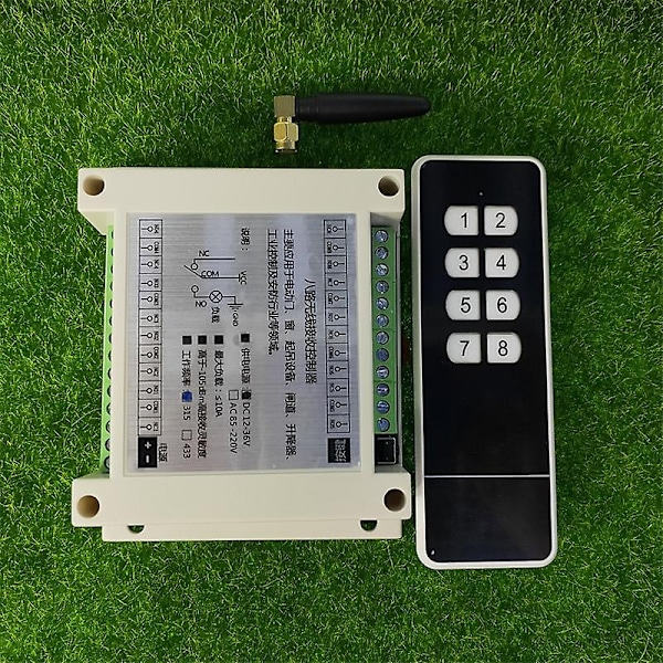 Kompatibel med DC 12V 24V 36V 8 Kanals RF Trådløs Fjernkontroll Bryter Fjernkontroll System 8ch 10A Relé Mottaker +8 Knapp Sender-xindaren A