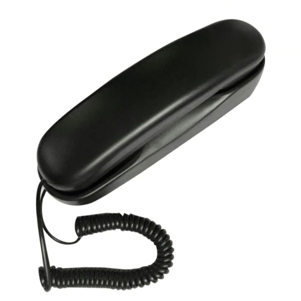 Väggtelefon med sladd Slim Trimline-telefon för hotellhem/badrum/skola/kontorsväggtelefon Set-Xin Black