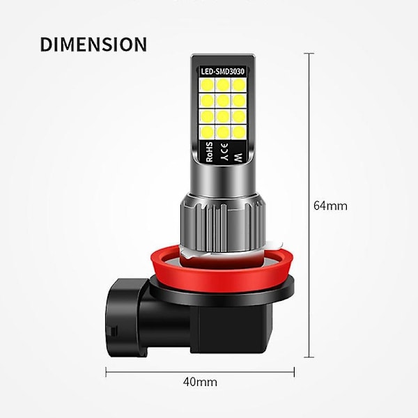 2 st 24 LED H7 Dimljus 9005 HB3 9006 HB4 880 881 Dimljus För Bilar Strobe H11 LED Strålkastare Dagkörljus -Xin Pinkpurple H8 H9 H11