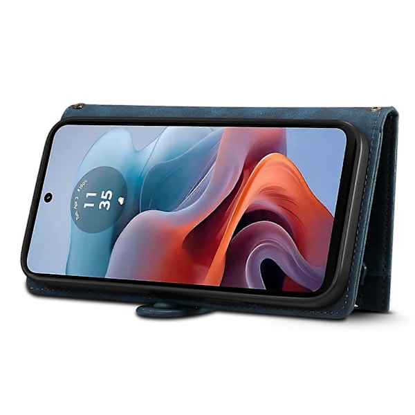 til Motorola Edge 50 Neo 5G Etui Lynlås Pung Læder Støtteben Telefon Cover-Xin Black