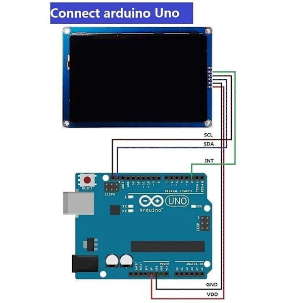 Uusi 5 tuuman HMI I2C LCD-näyttömoduuli Kapasitiivinen kosketusnäyttö Yhteensopiva Arduino-xindarenin kanssa